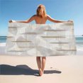 thumbnail image 2 of Abstract Grey Beige Leaf Lines Bath Towel Beach Towel Sport Bar Towel For Adult Microfiber Shower Quick Dry Swimming Cover, 2 of 5