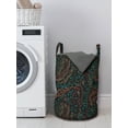 thumbnail image 3 of Floral Laundry Bag, Colorful Herbs and Flowering Stems on Dark Backdrop Nature Coming Alive in Spring, Basket with Handles Drawstring Closure for Laundromats, 13" x 19", Multicolor, by Ambesonne, 3 of 4