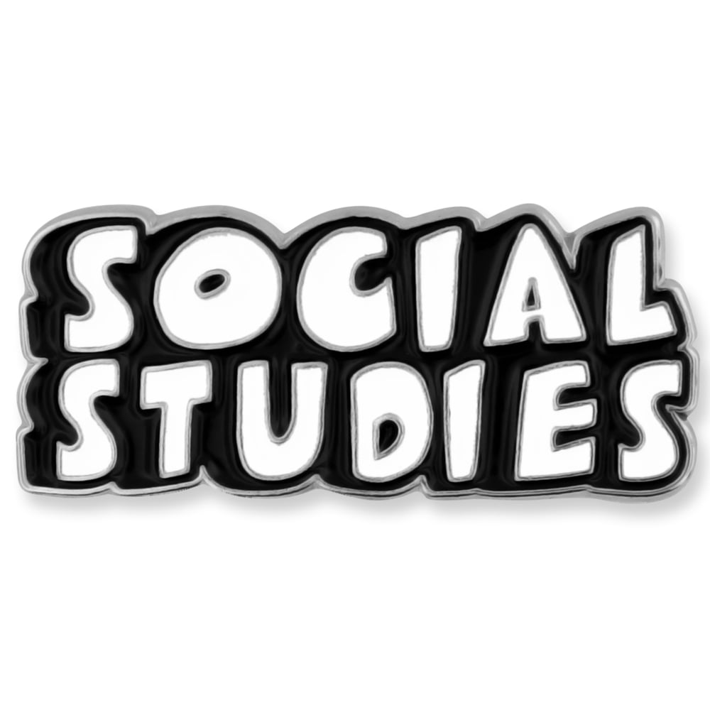 black-and-white-social-studies-word-school-teacher-enamel-lapel-pin