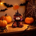 thumbnail image 4 of MYUNNIL Halloween Plush Teddy Bear, Soft Teddy Bear Stuffed with Spider Web Pattern Witch Hat and Cloak, 11" Cool Cute Animal Themed Decoration for Halloween Party & Birthday Gifts, Brown, 4 of 7