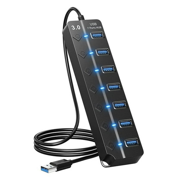 USB Hub 3.0 Multiprise USB High Speed Splitter 4/7 Port 5Gbps Hub Power Adapter with Switch Long Cable with Multiple Expander
