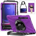 thumbnail image 6 of XYX Case for Samsung Galaxy Tab S9+ 12.4 inch SM-X810/SM-X816B with 360 Degree Rotating, Hand Strap, Shoulder Strap, Purple, 6 of 7