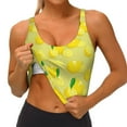 thumbnail image 2 of Sikiie Bright Lemons Print Strappy Sports Bra for Women Padded Push Up Sports Bra Athletic Running Sports Bra Workout Bra Yoga Bra, 2 of 5
