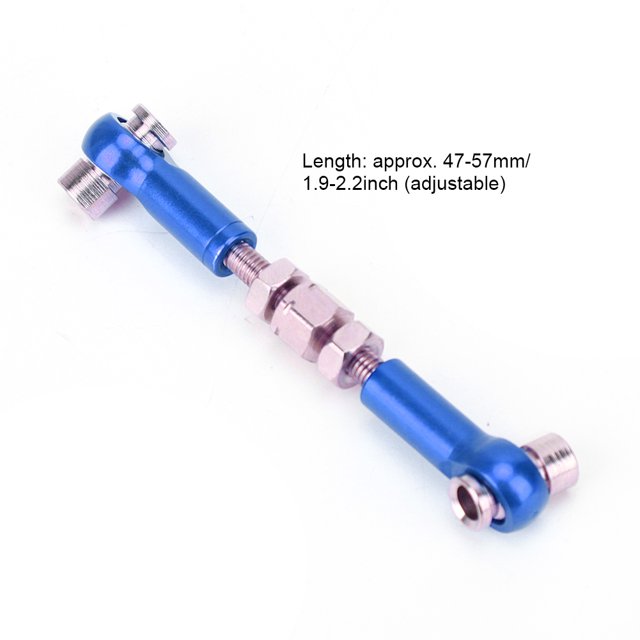 6 Pcs RC Car Pull Rod,Adjustable Aluminum Alloy RC Servo Links Tie Rod Set RC Upgrade Replacement Accessories Suitable For RC Car 1/10 Buggy Tourning Car 47mm