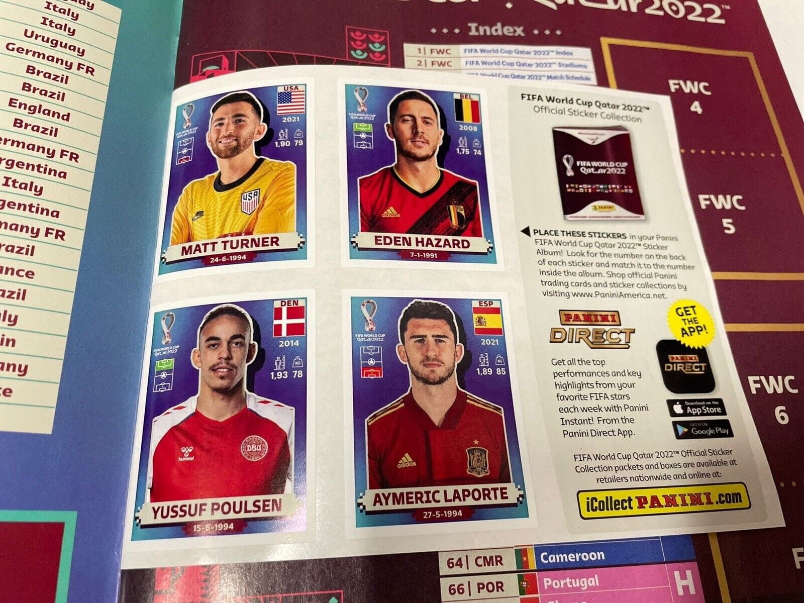 22 PANINI WORLD CUP STICKERS ALBUM