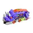 thumbnail image 2 of Lindbes Camion Transporteur de Dinosaures Ultime Jouet Transformable avec Ensemble de Piste de Course - Double Transformation Avale 4 Voitures Inclut Piste de Course et Rangement pour 12 Voitures (Vert), 2 of 9