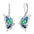 thumbnail image 4 of Midir&Etain Butterfly Leverback Earrings for Women 925 Sterling Sliver Butterfly Dangle Drop Earrings with Abalone Butterfly Jewelry Birthday Gifts, 4 of 14