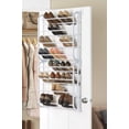 thumbnail image 3 of Whitmor 8-Tier 24 Pair Over-the-Door Shoe Rack Closet Organizer, Plastic, White, 3 of 7