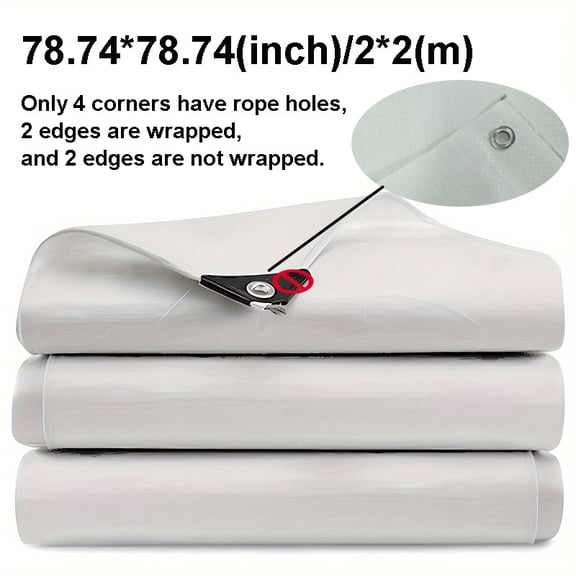 White Waterproof Tarp Awning Tarpaulin Rectangle Anti-UV Tarpaulins Sun Shade Sail Camping Garden Patio Yard Outdoor Canopy