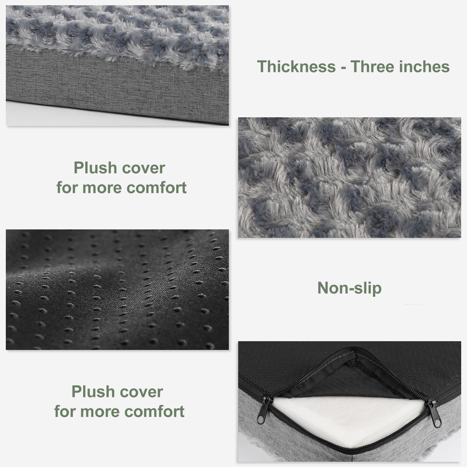 PayUSD Dog Beds for Medium Dogs Washable, Dog Crate Pads with Removable Cover & Faux Fur, Soft Plush Memory Foam Orthopedic Dogs Bed Mat, Suitable for Dogs Up to 35 lbs (Grey, 30"X20"X3")