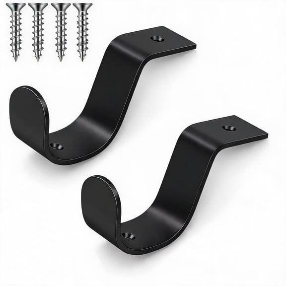 YEZNIVOS 2 Pcs Closet Rod Brackets Heavy Duty Metal Wall Mount Rod Brackets with Screws Closet Pole Support for Living Room Bedroom Shelf Office(1.5 Inch)