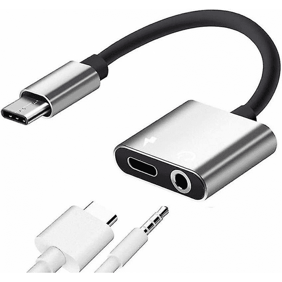 Usb C Headphone Adapter 2-in-1 Adapter 3.5mm Headphone Jack