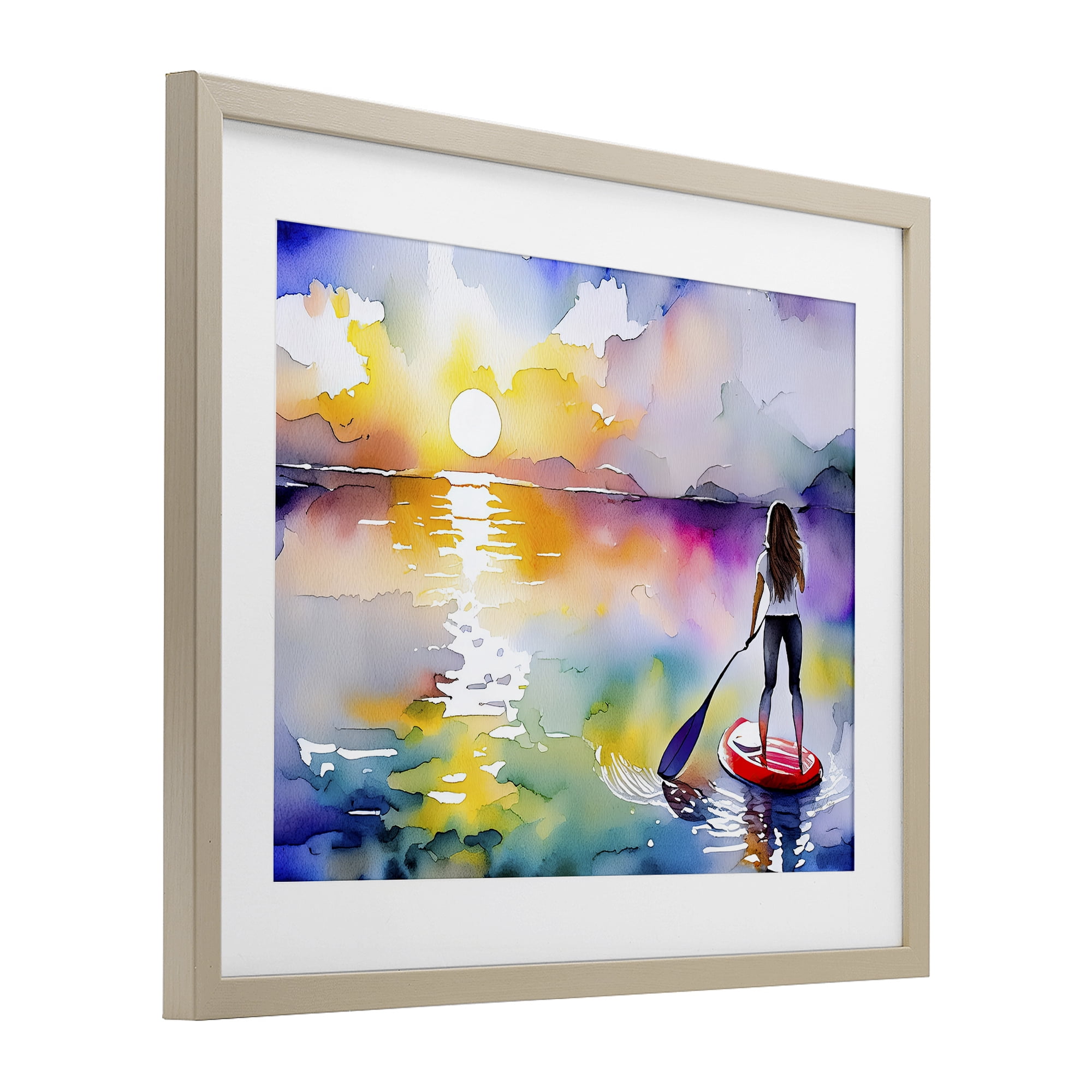Stupell Industries Sunset Paddle Drift Birch Framed Print Under Glass, design by Shelly Craig
