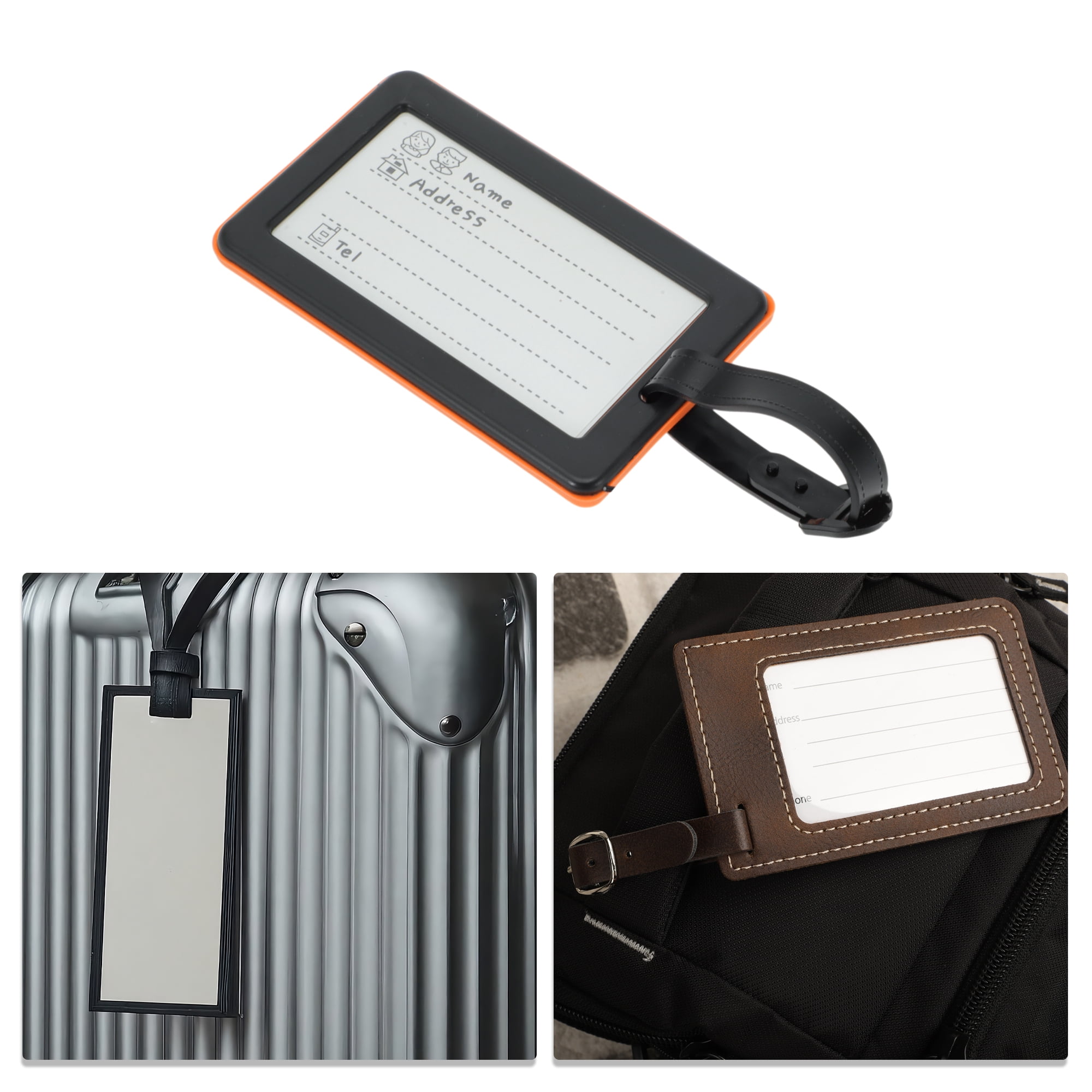Unique Bargains 1 Pc Stylish Durable EXCUSE Pattern Luggage Tag for Travelling Orange