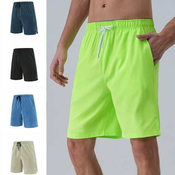 DDAPJ pyju Birthday Gifts! Mens Drawstring Workout Shorts Lightweight Quick Dry Athletic Shorts Long Basketball Shorts with Pockets Black L