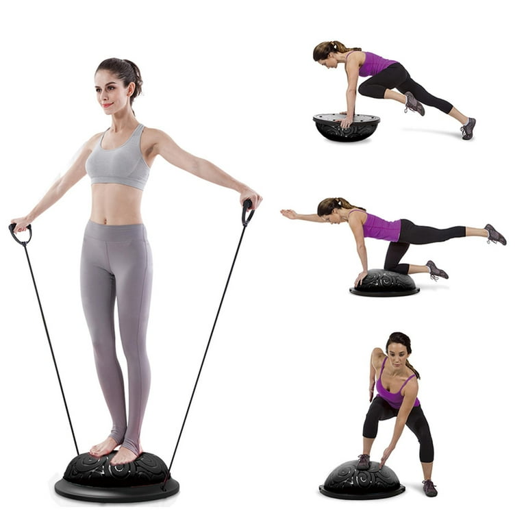 24 Workout Half Ball Balance Stability Half Ball for Abdominal Abs Balance Strength Training Exercise Fitness Workout Balance Ball Trainer with Resistance Bands for Home Gym Workout M015 Walmart