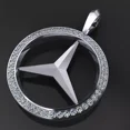 thumbnail image 4 of 1.00 CTW Round VVS1 Moissanite Mercedes Pendant in 14K Yellow Gold Plate, 4 of 4