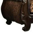 thumbnail image 4 of Leatherette Sofa with Intricate Carving and Jacobean Pattern, Dark Brown, 4 of 5