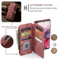 thumbnail image 4 of CaseMe Case for Samsung Galaxy S20 Wallet Case for Women Men, Fashion Durable PU Leather Magnetic Flip Lanyard Strap Wristlet Zipper Card Holder Wallet Phone Case for Samsung Galaxy S20 6.2-inch,Red, 4 of 11