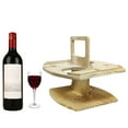 thumbnail image 2 of Outdoor Portable Mini Folding Picnic Table with Glass Holder Wine Bottle Storage Rack Stand Top Handle Detachable Wooden Fruit Desk Tray, 2 of 9