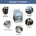 thumbnail image 5 of Large Clear PVC Backpack Heavy Duty See Through Backpack for Adults Work Travel, Lightbluefishprint Printed 12L, 5 of 8