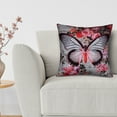 thumbnail image 6 of Throw Pillow Cover - 1 Piece Decorative Butterfly Printed Design Cushion Case for Home Decor Sofa Couch Chair Bed Patio Living Room Bedroom Car Office - 18x18 Inches, 6 of 13