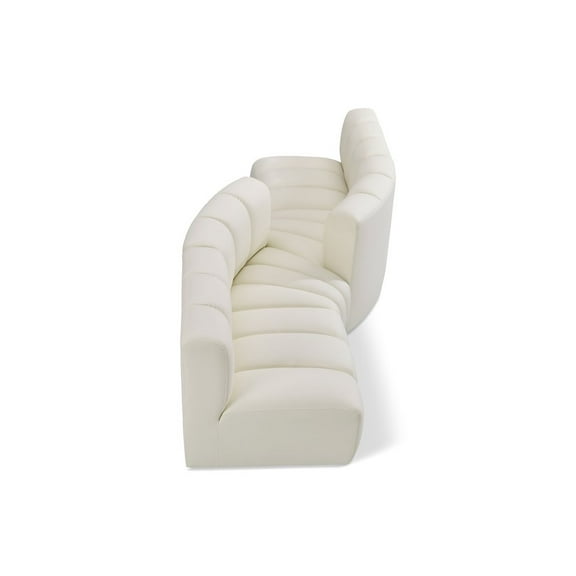 Meridian Furniture Arc Cream Vegan Leather Modular Sectional