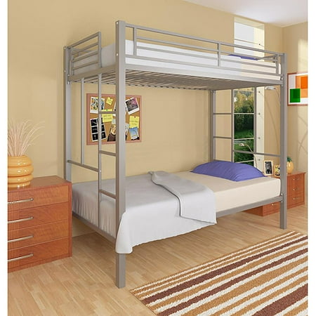 Dorel Your Zone Twin Over Twin Metal Bunk Bed, Silver ...