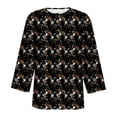thumbnail image 3 of Patlollav Womens Tops Three Quarter Sleeve Retro V Neck Easter Print Loose Blouse, 3 of 6