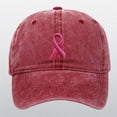 thumbnail image 2 of Unisex Cancer Awareness Ribbon Embroidered Baseball Cap for Outdoor Sports and Casual Hop Style, 2 of 4