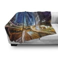 thumbnail image 3 of City Soft Flannel Fleece Blanket, Fast Moving Cars at Hong Kong Highways Modern Life Speed Traffic Nighttime in the City, Cozy Plush for Indoor and Outdoor Use, 60" x 80", Multicolor, by Ambesonne, 3 of 6