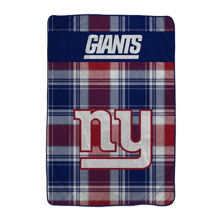 Pegasus New York Giants 66" x 95" Oversized Plaid FAN-mily Ultra Cozy Blanket