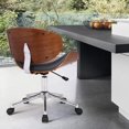 thumbnail image 5 of Daphne Modern Office Chair In Chrome Finish with Gray Faux Leather And Walnut Veneer Back, 5 of 10