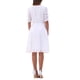 thumbnail image 3 of Vestido A-line de Chiffon con Estrellas Metálicas y Mangas Fruncidas para Mujeres INSPIRE CHIC S Blanco, 3 of 6