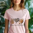 thumbnail image 5 of Peace Love Phlebotomist T-Shirt | Leopard Heart Football Game Day Tee, Gold, Size 3XL, 5 of 6