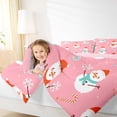 thumbnail image 4 of Manfei Kawaii Snowman Full Size Comforter Sets for Girls Cute Pink Bedding Comforter Set, Merry Xmas Happy New Year Gifts Bedding Sets, Breathable Home Decor, Reversible 3pcs, 4 of 8