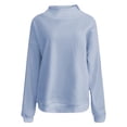 thumbnail image 1 of Chandail en Molleton Décontracté pour Femmes, Coupe Ample Confortable, Col Rond, Bleu Ciel G, Chandail à Col Roulé, Manches Longues, Mode Automne 2025, 1 of 3