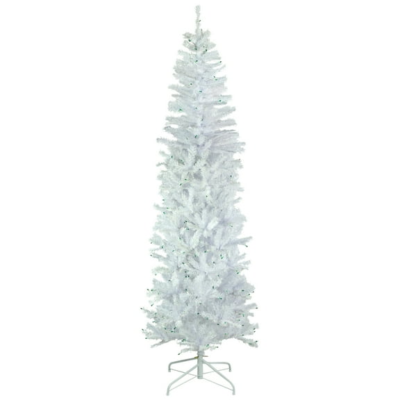 Northlight Pre-Lit Pencil Woodbury White Pine Artificial Christmas Tree - 6.5' - Green Lights