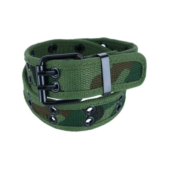 CTM Kids Camo 2 Hole Roller Buckle Canvas Belt