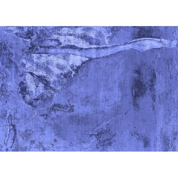 Ahgly Company Indoor Rectangle Oriental Blue Industrial Area Rugs, 7' x 10'