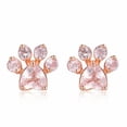 thumbnail image 1 of Pendientes de circonita de cobre con forma de garra de gato y huellas de oro rosa de estilo europeo y americano, 1 of 5
