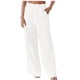 thumbnail image 1 of Pantalones sólidos informales para mujer, cómodos, elásticos, de cintura alta, de pierna ancha, informales, sueltos, para playa Fridja  alkflakhf34245, 1 of 6