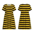 thumbnail image 5 of Defioc Bee Stripe Pattern Womens Summer Dresses Short Sleeve Sundress 2025 Beach Vacation Dresses with Pockets -Small, 5 of 6