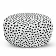 thumbnail image 1 of Black and White Pouf, Monochrome Abstract Sketch with Geometric Shapes Contemporary Design, Decorative Soft Foot Rest with Removable Cover Living Room and Bedroom, Black and White, by Ambesonne, 1 of 3