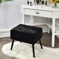 thumbnail image 4 of Favory Vanity Stool Chair with Storage, Multifunctional 20" Makeup Seat with Wood Legs, Ottoman Foot Rest, Upholstered Tufted Makeup Vanity Chair for Dressing Bedroom Living Room,Black,2, 4 of 10