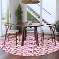 thumbnail image 4 of Gradient Red Leaf Round Area&nbsp;Rug 7ft Vintage Spring Watercolor Red Pink Leaves Plant Non-Slip&nbsp;Washable Circle Rugs Soft Felt Indoor Floor Mat for Bedroom Kitchen Living Room Bathroom, 4 of 9