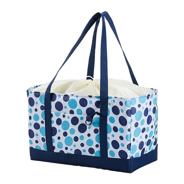 Bolsa de entrega de alimentos, bolsa de compras reutilizable con aislamiento y asa. Azul