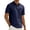 Navy, variant on VgaVtl Short Sleeve Men Polo Shirt Cotton Linen Summer Collared Shirts for Men Plain Yellow with Pocket Soft Shirts