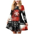 thumbnail image 1 of Zanarzt Robe à Manches Longues pour Fille Robe de Noël pour Fille Imprimé Bal Fête Fête de Noël Robes pour Fille Rose, 3-4 Ans, 1 of 5
