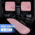 thumbnail image 2 of Juego Universal de Fundas para Asientos de Automóvil Cojín para Asiento Delantero y Trasero Alfombrilla de Lana de Oveja Rosa Claro 1 Juego, 2 of 7